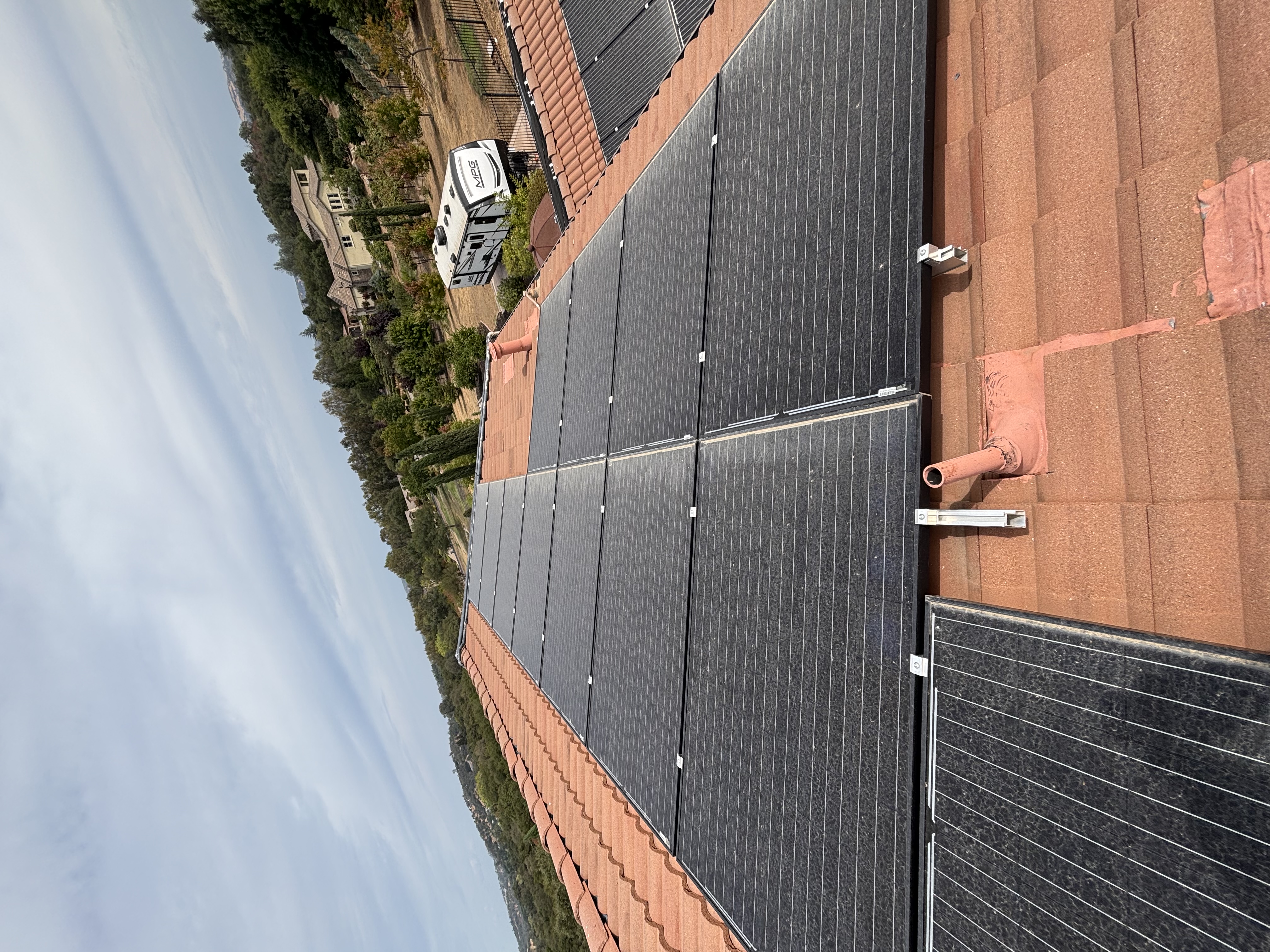 After — Solar panel array before and after professional cleaning in Sacramento