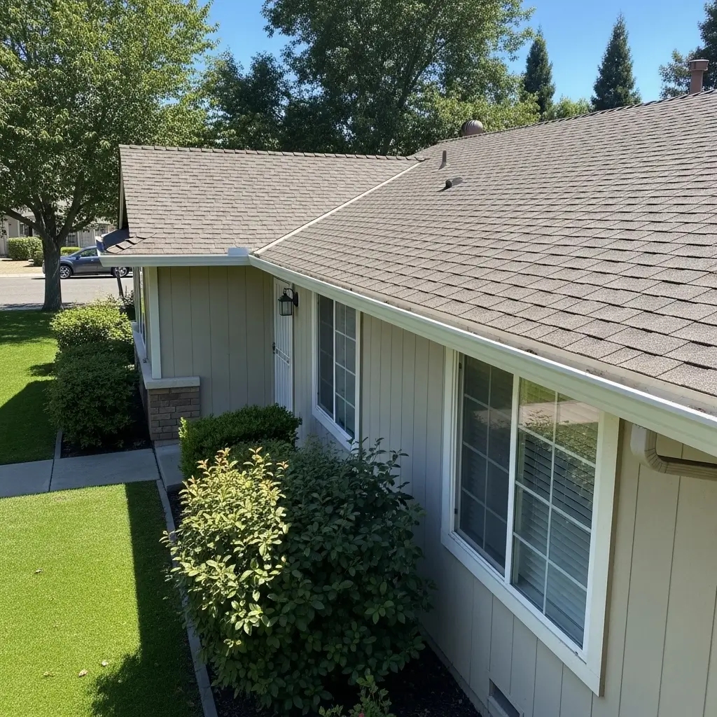 Clean gutters and drainage system on a residential home in Folsom