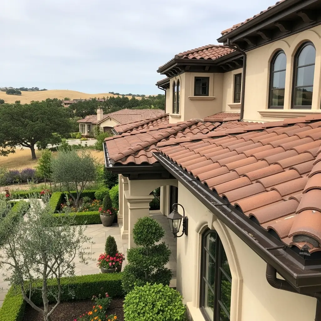 Clean roof and gutters on a residential home after professional gutter cleaning in Folsom