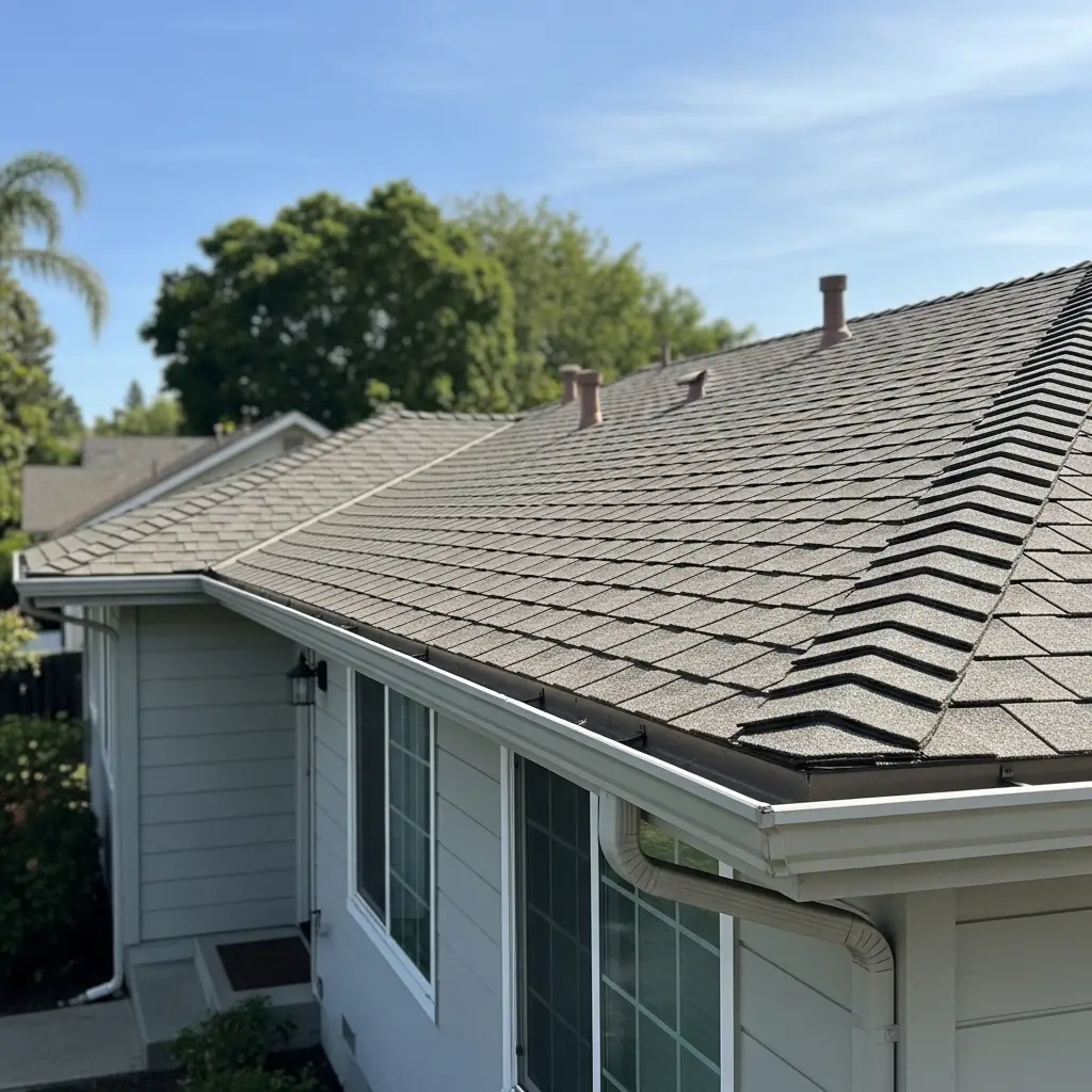 Rain ready gutters on a Folsom home after professional gutter cleaning