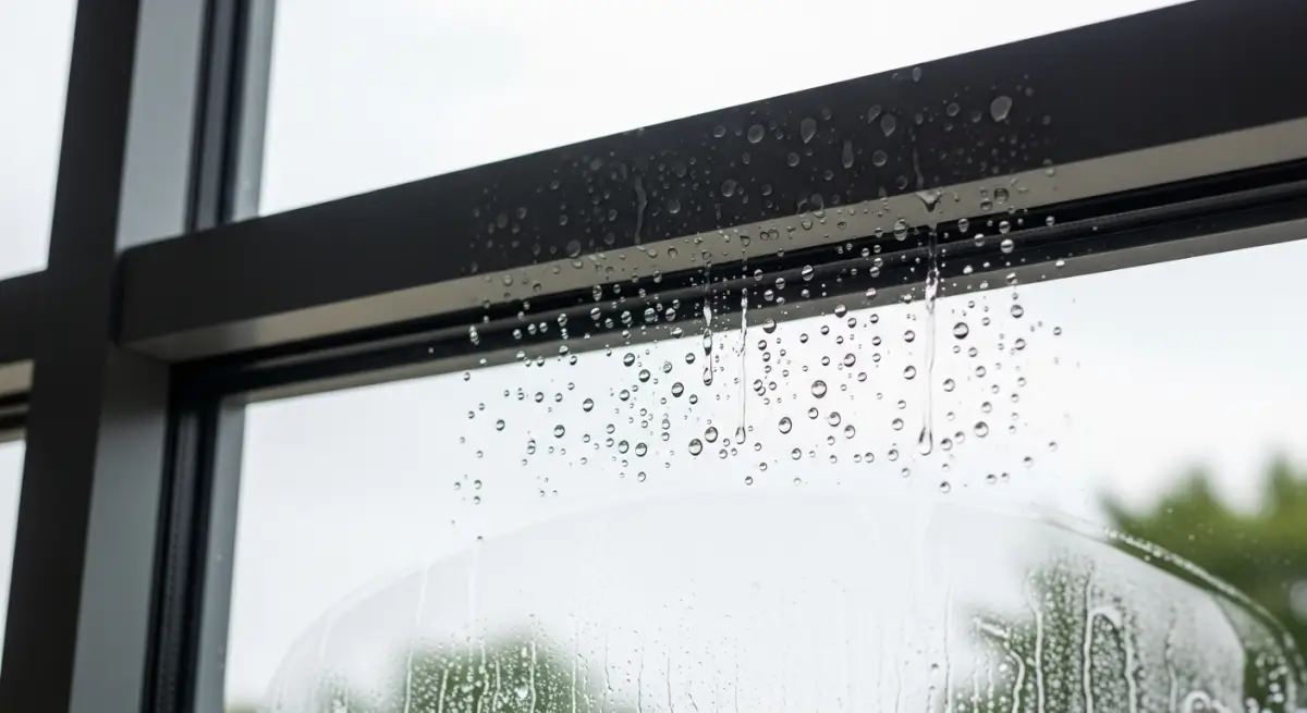 Professional storefront window being cleaned in Roseville, CA with streak-free finish during a commercial window washing service.