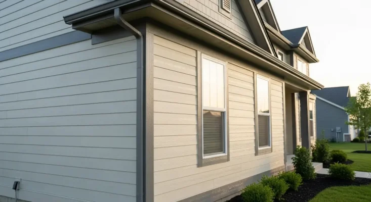 Freshly cleaned residential house exterior in Rancho Cordova with pristine siding and windows, professionally soft washed as part of house washing services.